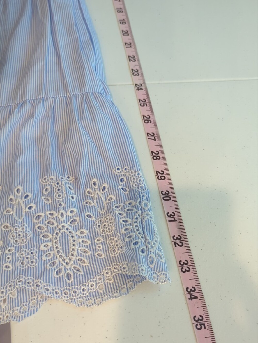 Calypso St. Barth Light Blue Sleeveless Eyelet Tiered Mini Dress Blue size M - Picture 10 of 10